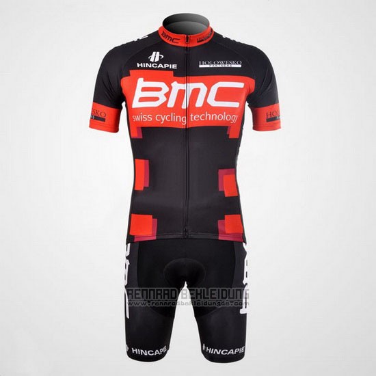 2012 Fahrradbekleidung BMC Shwarz und Rot Trikot Kurzarm und Tragerhose